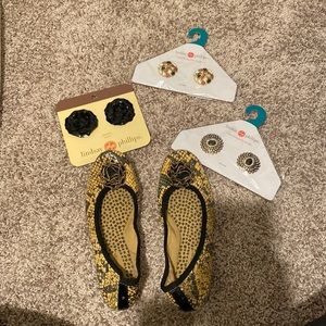 Lindsay Phillips Snake skin flats; interchangeable snaps included!